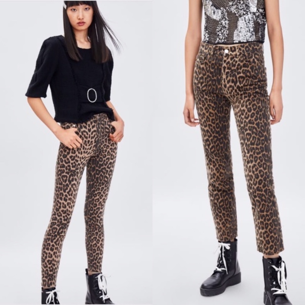 Zara Animal Print Skinny Jeans - NWT